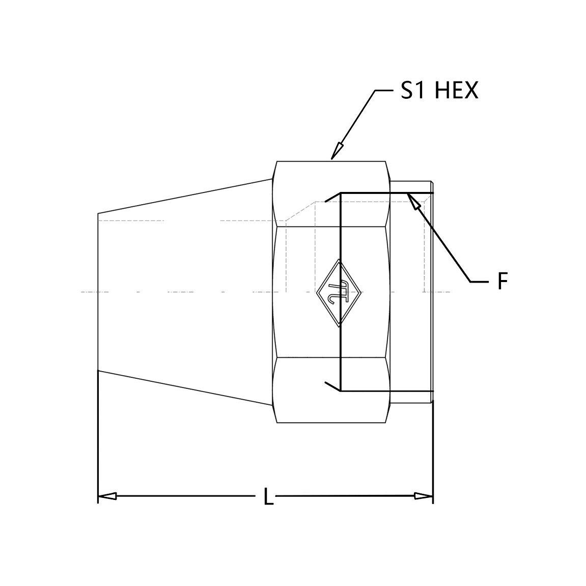 0304 JIC Long Nut