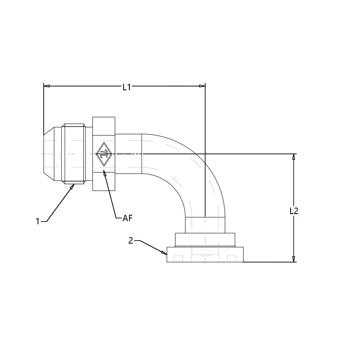 1704 Male JICx Code 61 Flange