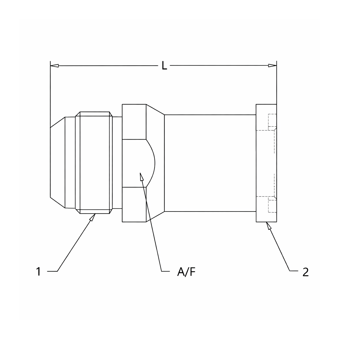 1800 Male JIC x Code 62 Flange