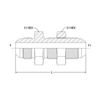 2700-LN Male JIC x Male JIC Bulkhead, WithLock Nut
