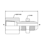 2705-LN Female Pipe x Male JIC Bulkhead, WithLock Nut