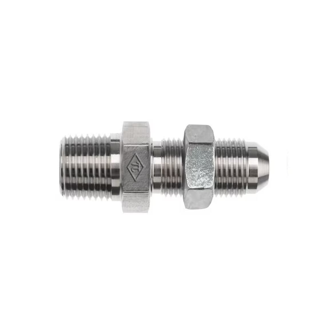 2706-LN Male Pipe x Male JIC Bulkhead, WithLock Nut