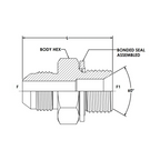 7002-BS Male JIC x Male BSPP (Type D)Bonded Seal