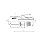 C2402 Flareless Compression x Male JIC