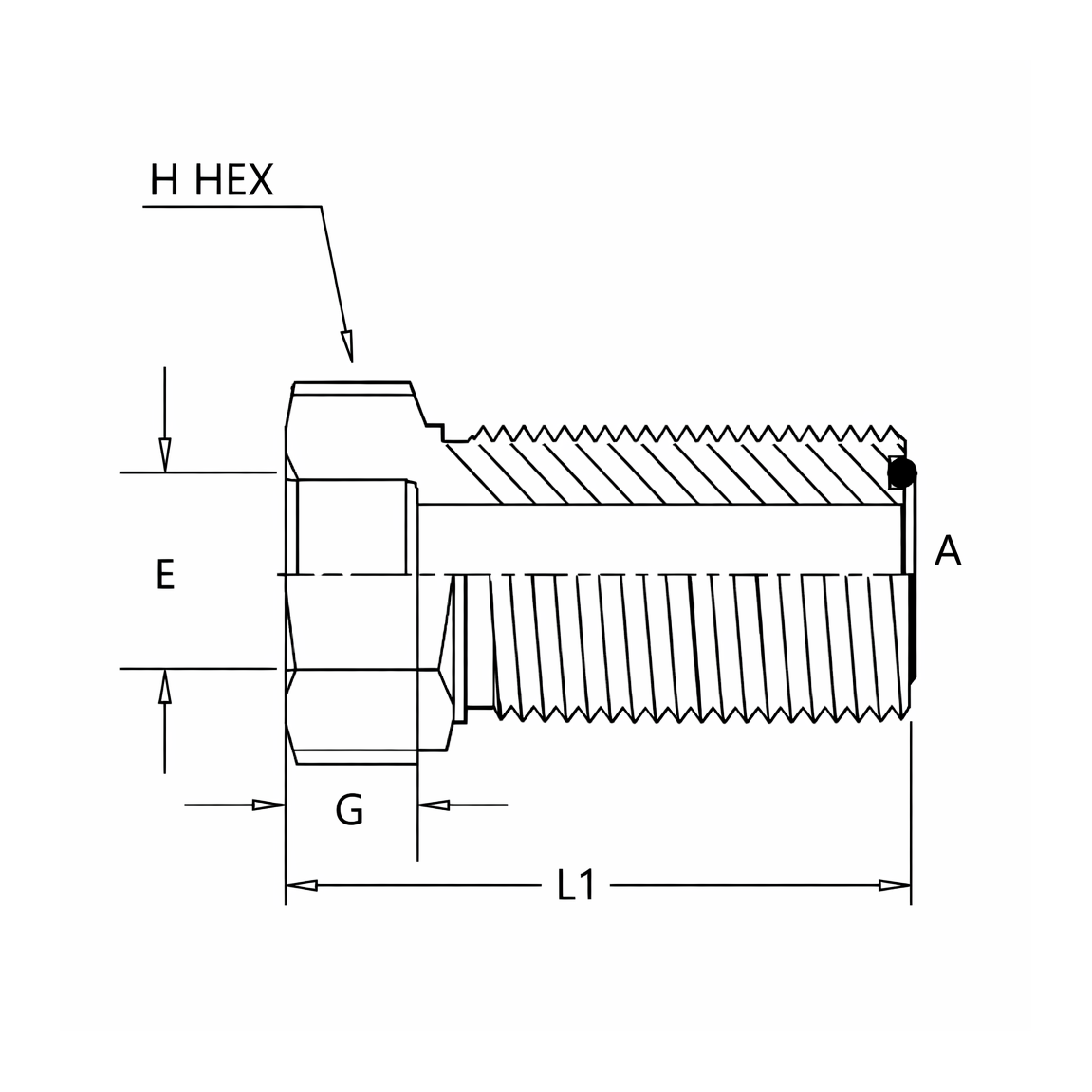 FS0406 Tube Bore x Male ORFSBulkhead